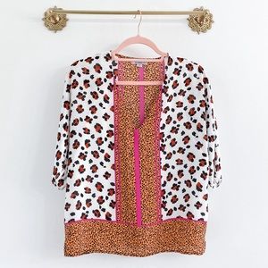 Allison Joy Evereve Leopard Stripe Blouse